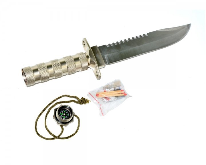 Produkt - Rambo nůž stříbrný.