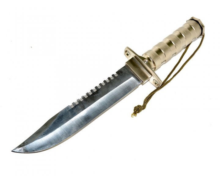 Produkt - Rambo nůž stříbrný.